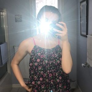 Abercrombie & Fitch blue flowered tank top